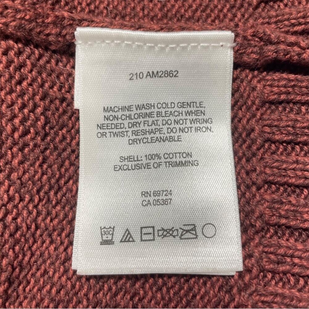 COLUMBIA Men's Cotton Quarter-Zip Stripe Pullover Sweater Maroon/Tan Size XXL - Picture 7 of 7